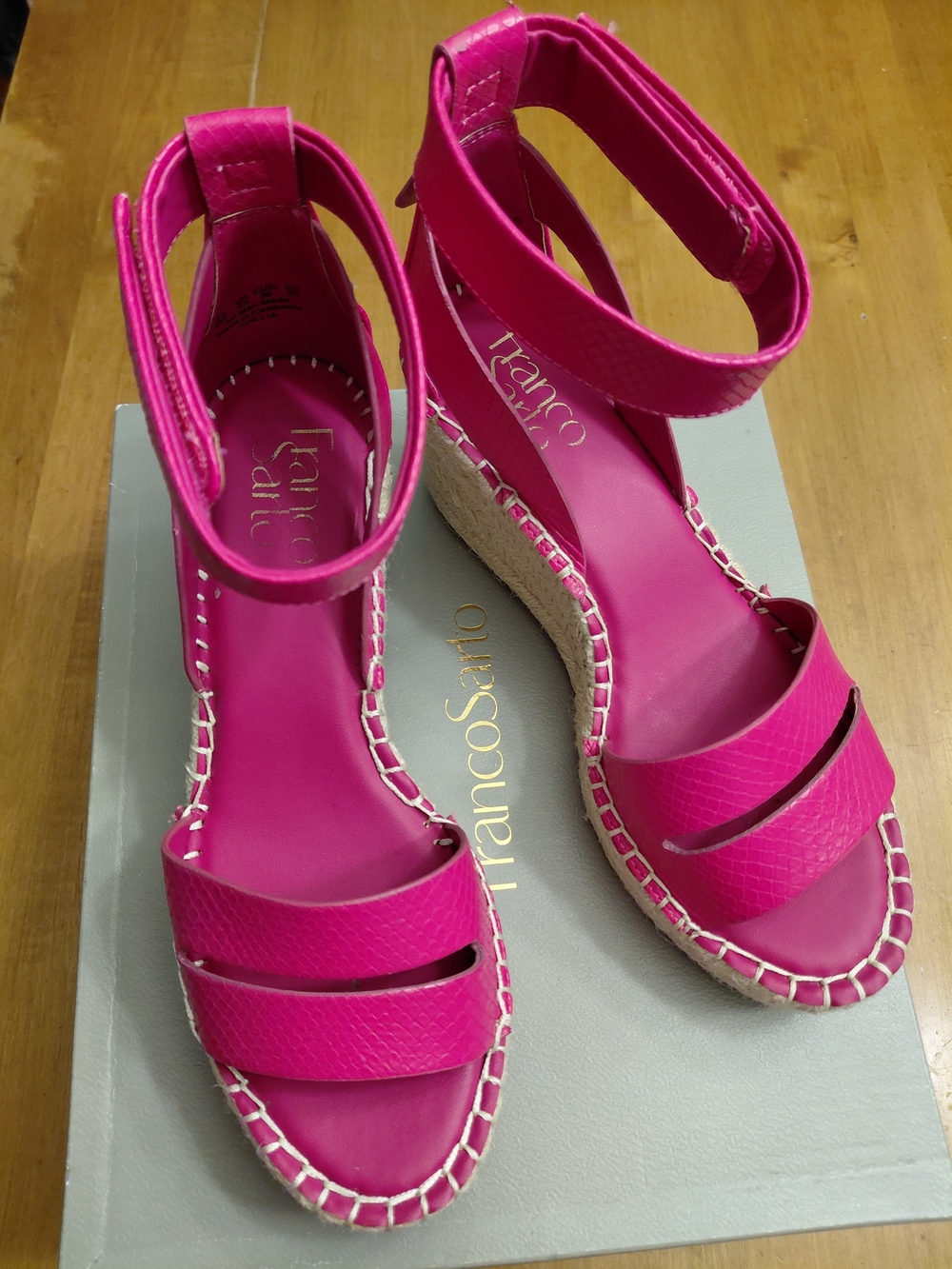 Franco Sarto Callia Fuschsia Ankle-Strap Espadrille Wedge